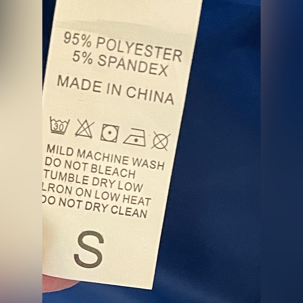 Cobalt Blue Faux Fur Jacket Women Statement Plush Glam Festival Coat Y2K Small - Picture 5 of 5